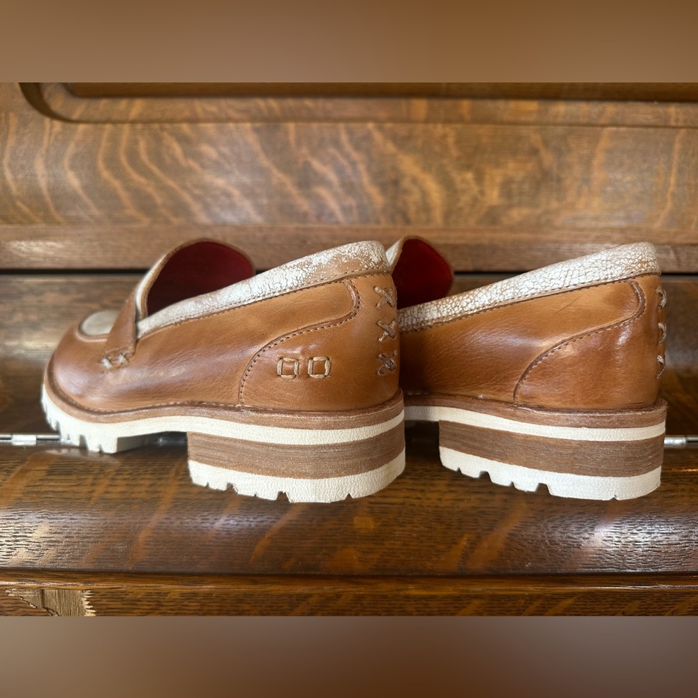 BED|STU  Brown and Cream Slip-On Loafers - Picture 2 of 3